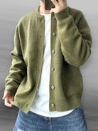 Button-Up Cardigan | Casual | Pockets | Knit Cardigan | Men's Cardigan-Cardigan-Chaps London-Olive Green-S-Chaps London