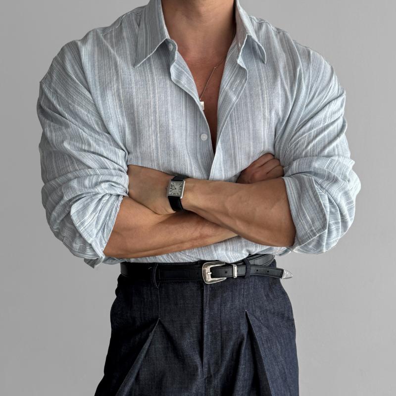 Button-Up Shirt | Casual | Collared | Long Sleeve Shirt | Men's Shirts-Shirts & Tops-Chaps London-Chaps London