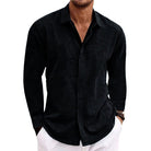 Button-Up Shirt - Long Sleeve - Regular Fit - Collared Shirt - Shirts for Men-Men's Top-Chaps London-Black-S-Chaps London