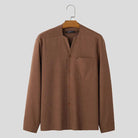 Button-Up Shirt - Men's Casual Loose Fit Long Sleeve Dress Shirt-Chaps London-Chaps London
