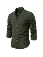 Button-Up Shirt | Slim Fit | Lightweight | Long Sleeve Shirt | Men's Shirt-Chaps London-Army Green-XS-Chaps London