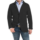 Cardigan - Men's Knitted V Neck Button Up-Cardigans-Chaps London-Black-S-Chaps London
