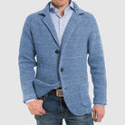 Cardigan - Men's Knitted V Neck Button Up-Cardigans-Chaps London-Cadet Blue-S-Chaps London