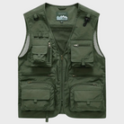 Cargo Gilet - Men's Zip Up with Pockets-Vests-Chaps London-Army Green-S-Chaps London