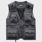 Cargo Gilet - Men's Zip Up with Pockets-Vests-Chaps London-Gray-S-Chaps London