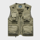 Cargo Gilet - Men's Zip Up with Pockets-Vests-Chaps London-Khaki-S-Chaps London