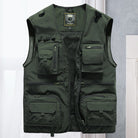 Cargo Gilet - Tactical Zip Up Men's Work Gilet-Men's Cargo Vest-Chaps London-Army Green-S-Chaps London