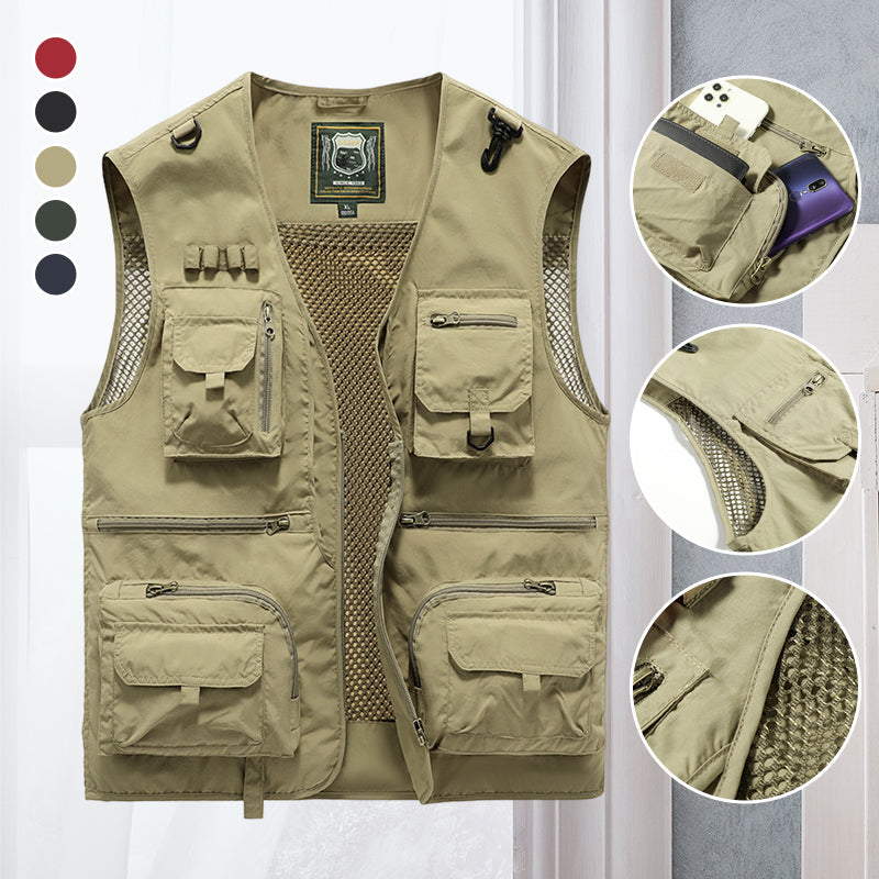 Cargo Gilet - Tactical Zip Up Men's Work Gilet-Men's Cargo Vest-Chaps London-Chaps London