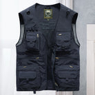 Cargo Gilet - Tactical Zip Up Men's Work Gilet-Men's Cargo Vest-Chaps London-Dark Blue-S-Chaps London