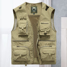 Cargo Gilet - Tactical Zip Up Men's Work Gilet-Men's Cargo Vest-Chaps London-Khaki-S-Chaps London
