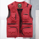 Cargo Gilet - Tactical Zip Up Men's Work Gilet-Men's Cargo Vest-Chaps London-Red-S-Chaps London