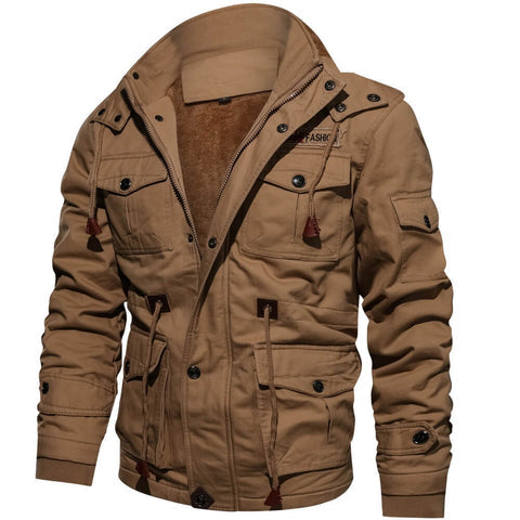 Cargo Jacket - Men's Hooded Fleece Lined Jacket-Men's Cargo Jacket-Chaps London-Chaps London