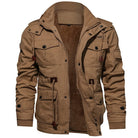 Cargo Jacket - Men's Hooded Fleece Lined Jacket-Men's Cargo Jacket-Chaps London-Khaki-M-Chaps London