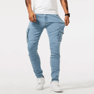 Cargo Jeans - Men's Slim Fit Skinny Stretch-Jeans-Chaps London-Light Blue-S-Chaps London