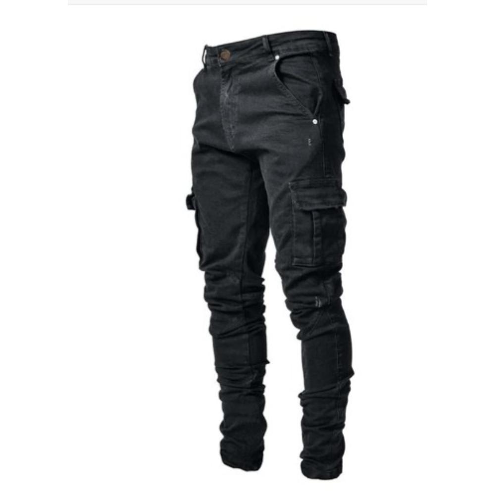 Cargo Jeans - Rugged - Regular Fit - Cargo Pants - Men's Jeans-Chaps London-Black-S-Chaps London