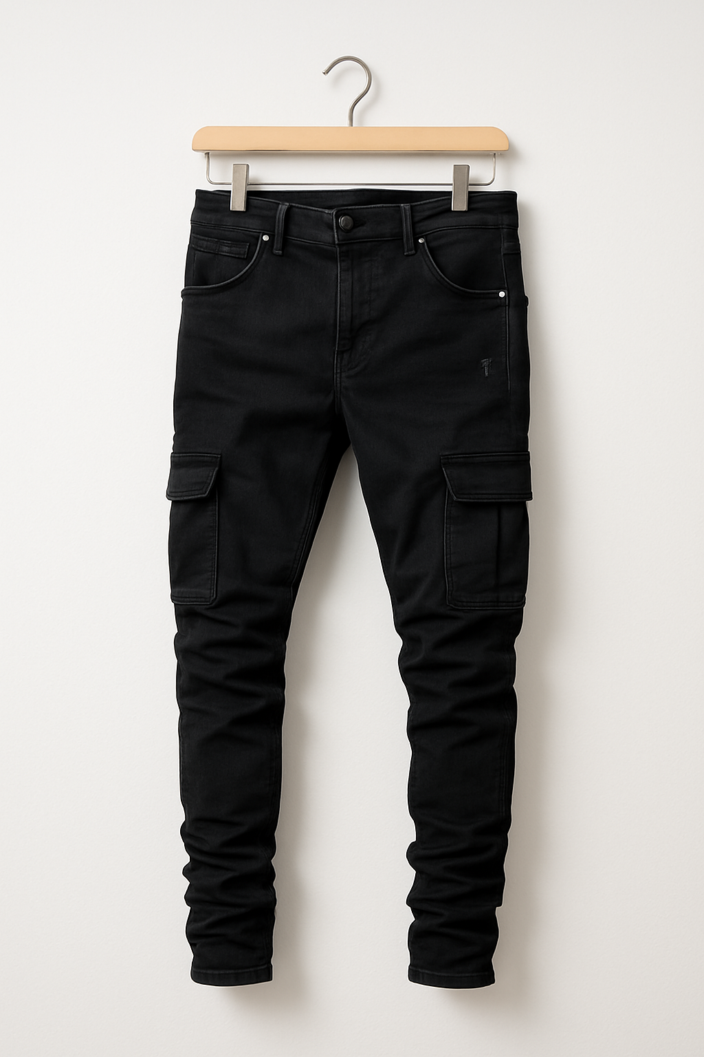 Cargo Jeans | Stretchy | Pockets | Skinny Jeans | Men's Pants-Jeans-Chaps London-Black-S-Chaps London