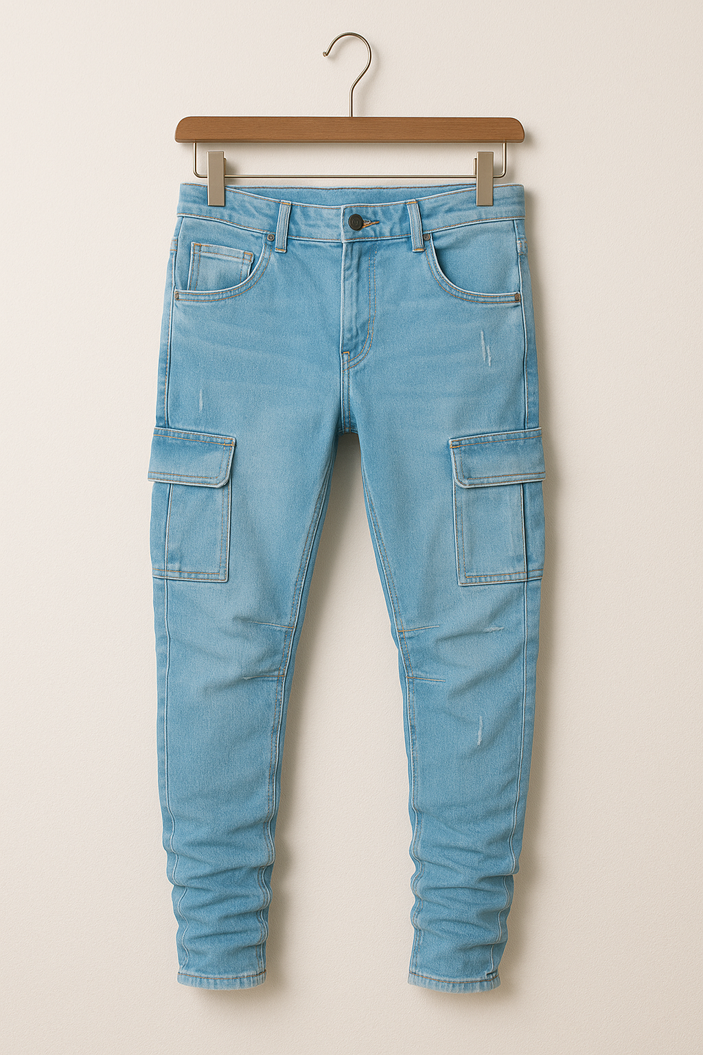 Cargo Jeans | Stretchy | Pockets | Skinny Jeans | Men's Pants-Jeans-Chaps London-Blue-S-Chaps London