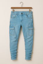 Cargo Jeans | Stretchy | Pockets | Skinny Jeans | Men's Pants-Jeans-Chaps London-Blue-S-Chaps London
