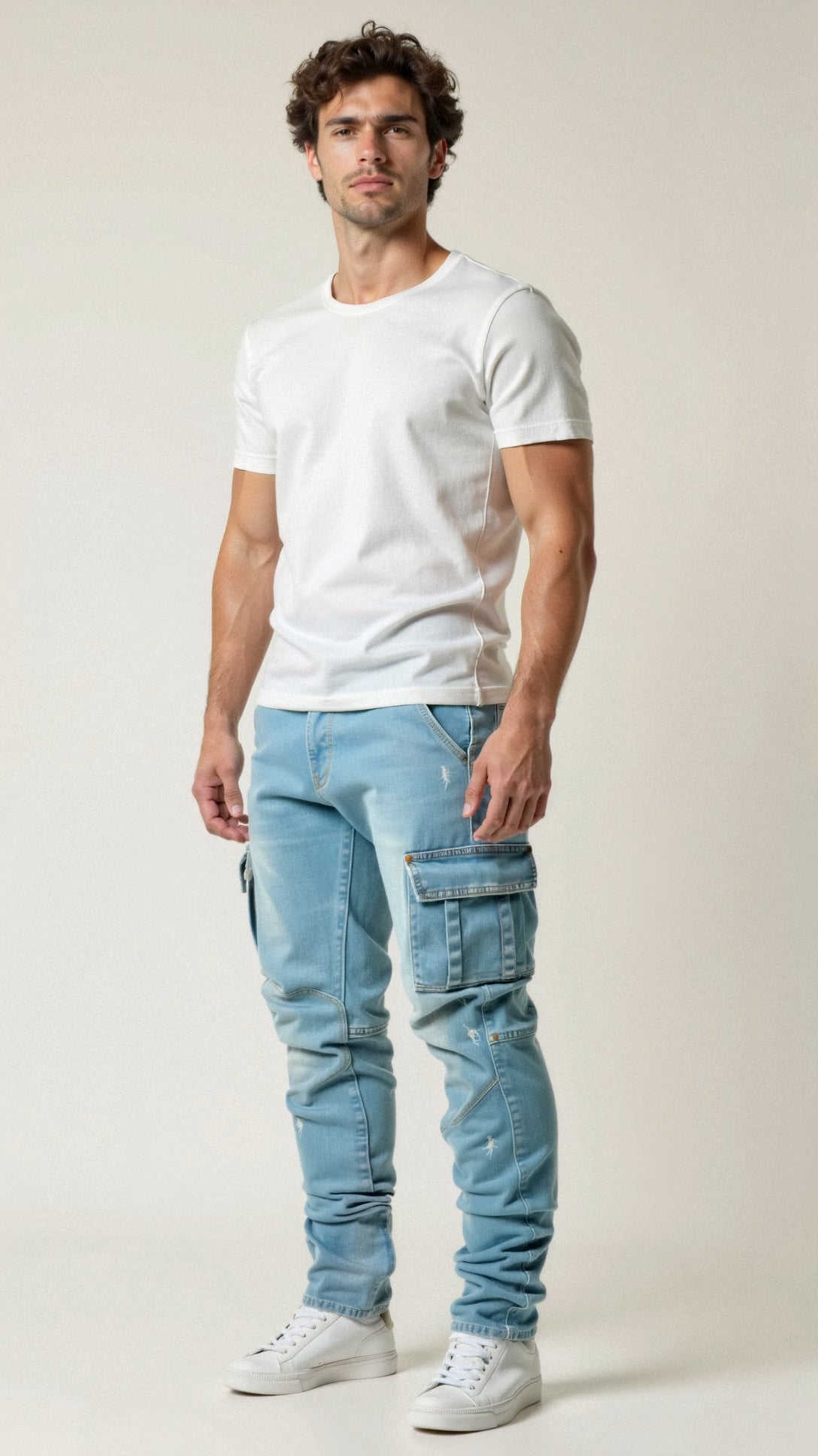 Cargo Jeans | Stretchy | Pockets | Skinny Jeans | Men's Pants-Jeans-Chaps London-Chaps London
