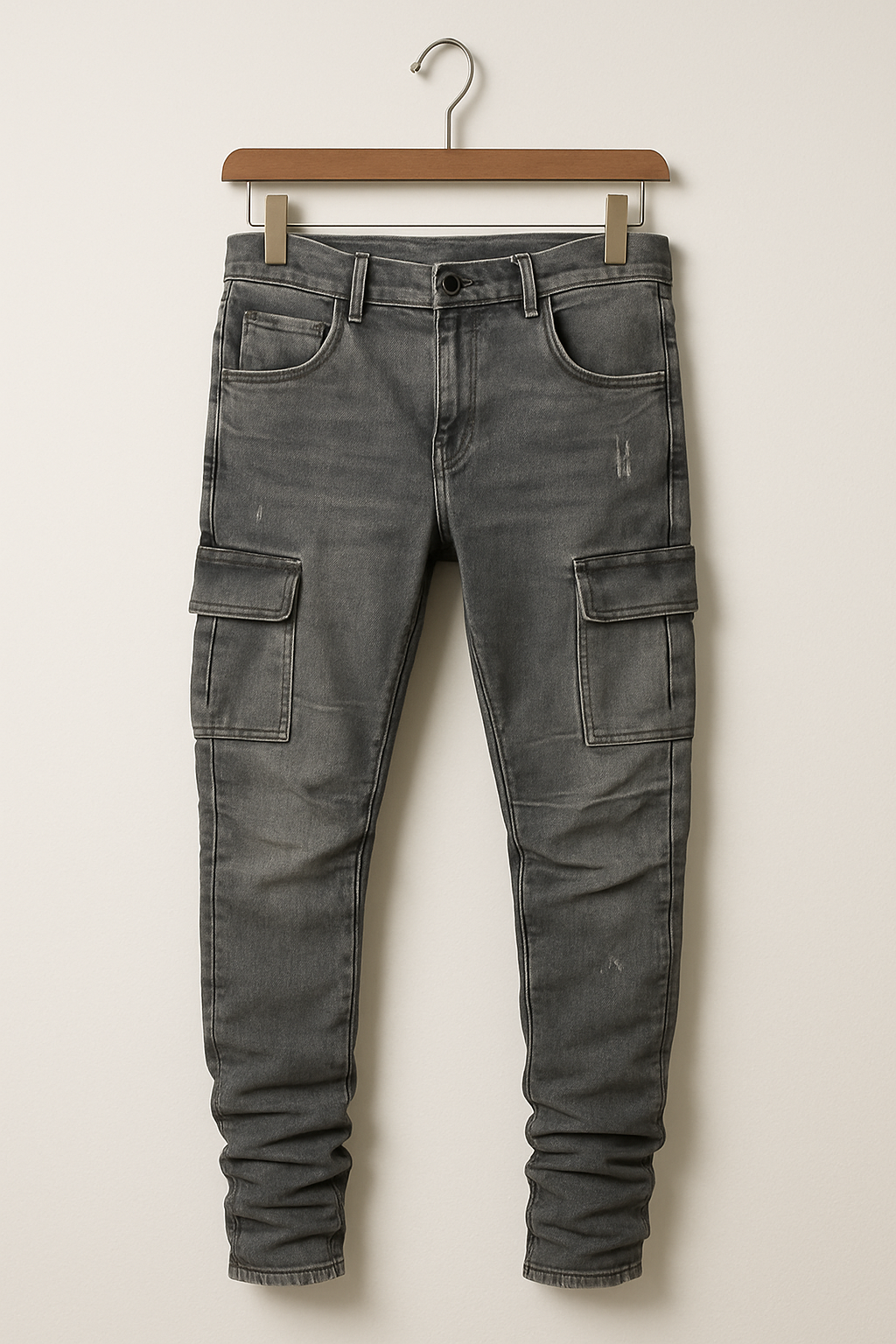 Cargo Jeans | Stretchy | Pockets | Skinny Jeans | Men's Pants-Jeans-Chaps London-Gray-S-Chaps London