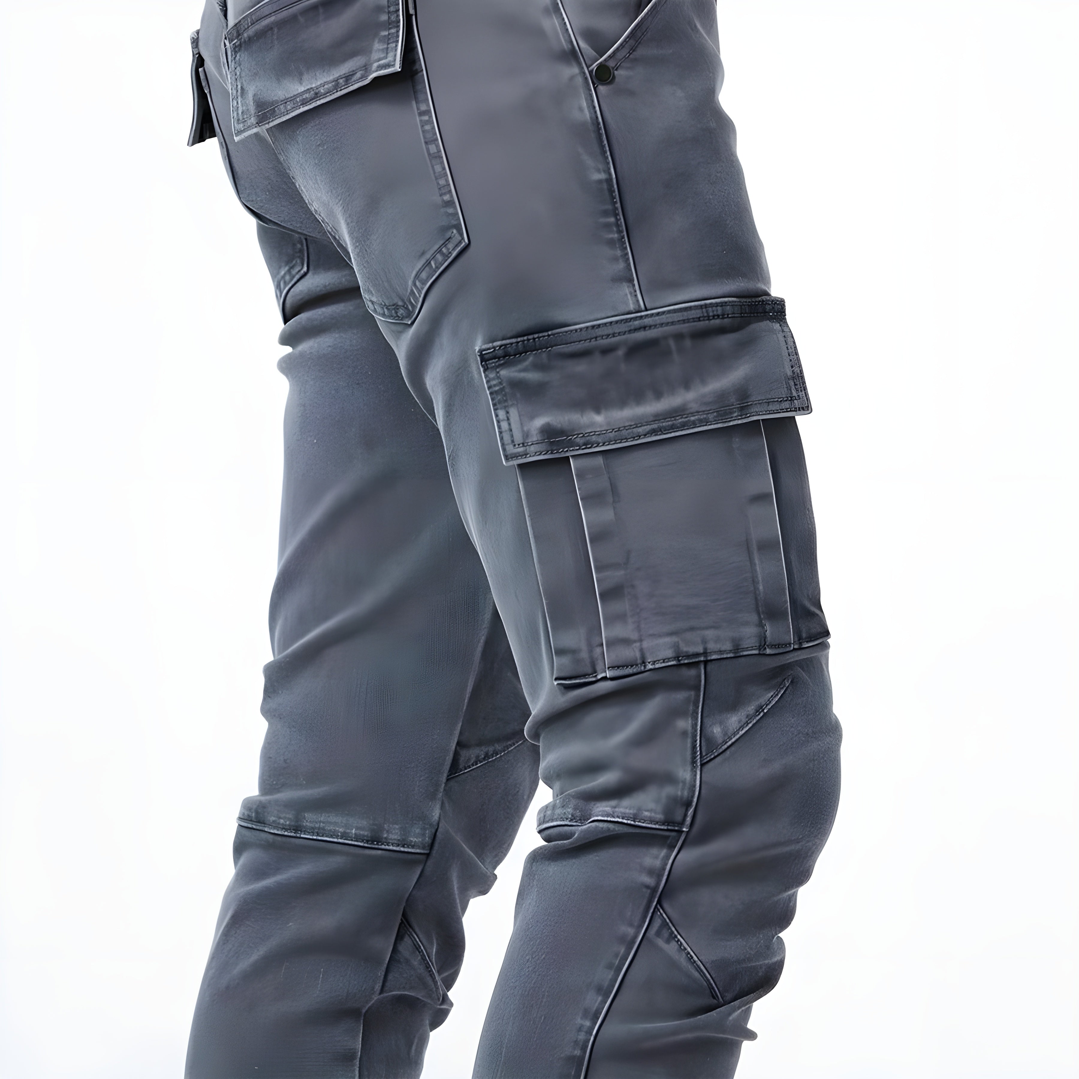 Cargo Jeans - Stretchy - Slim Fit - Cargo Pants - Men's Pants-Stretch Denim Cargo Pants-Chaps London-Chaps London
