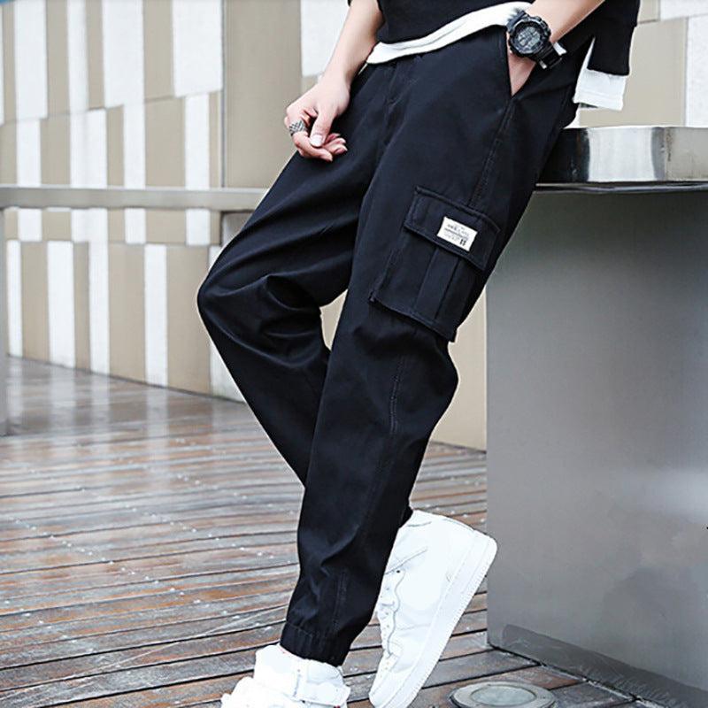 Cargo Joggers - Baggy - Loose Fit - Cargo Pants - Men's Pants-Chaps London-Black-M-Chaps London