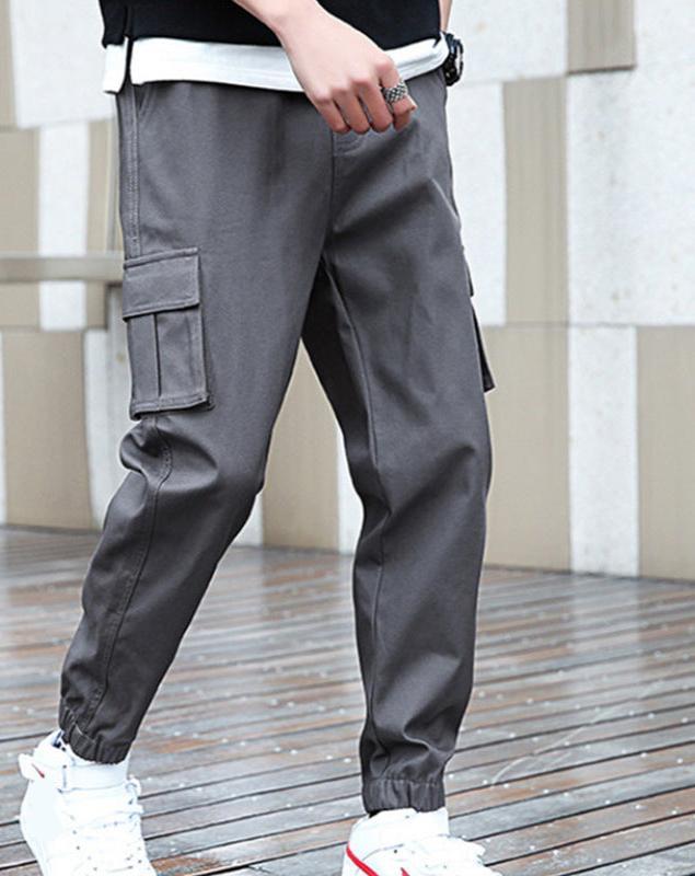 Cargo Joggers - Baggy - Loose Fit - Cargo Pants - Men's Pants-Chaps London-Grey-M-Chaps London