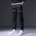 Cargo Joggers - Men's Camouflage Drawstring Skinny Cargo Pants-Chaps London-Black-M-Chaps London