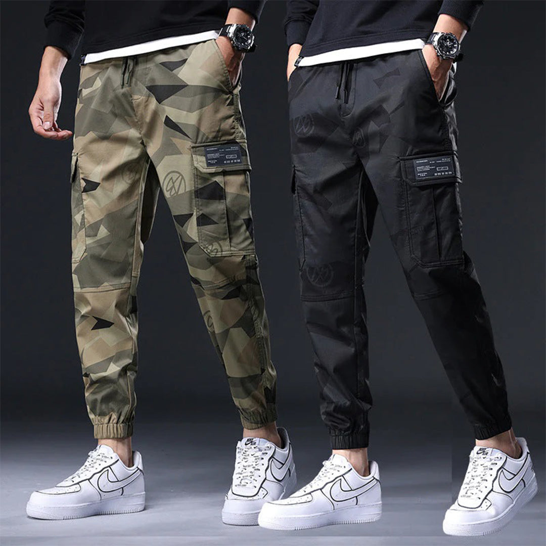 Cargo Joggers - Men's Camouflage Drawstring Skinny Cargo Pants-Chaps London-Chaps London