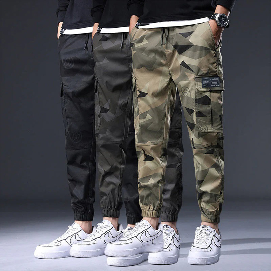 Cargo Joggers - Men's Camouflage Drawstring Skinny Cargo Pants-Chaps London-Chaps London