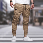 Cargo Joggers - Men's Drawstring Leisure Trousers-Joggers-Chaps London-Beige-M-Chaps London