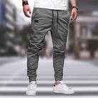 Cargo Joggers - Men's Drawstring Leisure Trousers-Joggers-Chaps London-Grey-M-Chaps London
