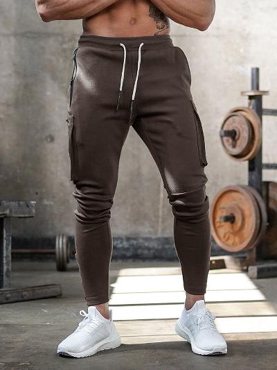 Cargo Joggers | Slim Fit | Drawstring | Cuffed Joggers | Men's Track Pants-Chaps London-Brown-M-Chaps London