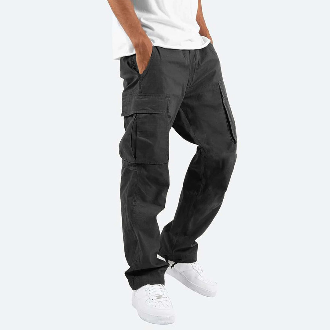 Cargo Pants - Casual - Loose Fit - Straight Leg Cargos - Men's Trousers-Men Summer Pants-Chaps London-Black-S-Chaps London