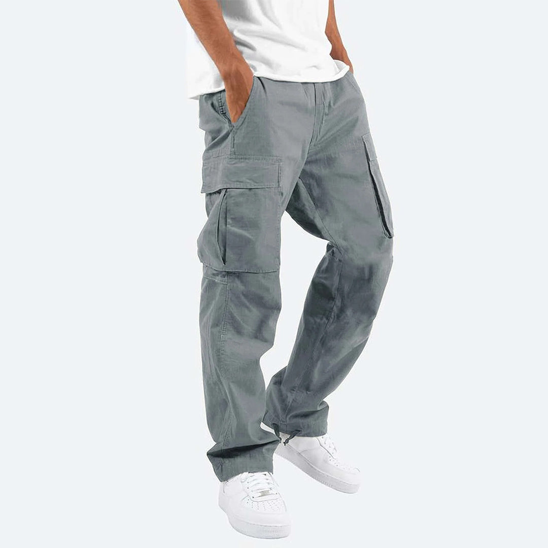 Cargo Pants - Casual - Loose Fit - Straight Leg Cargos - Men's Trousers-Men Summer Pants-Chaps London-Gray-S-Chaps London