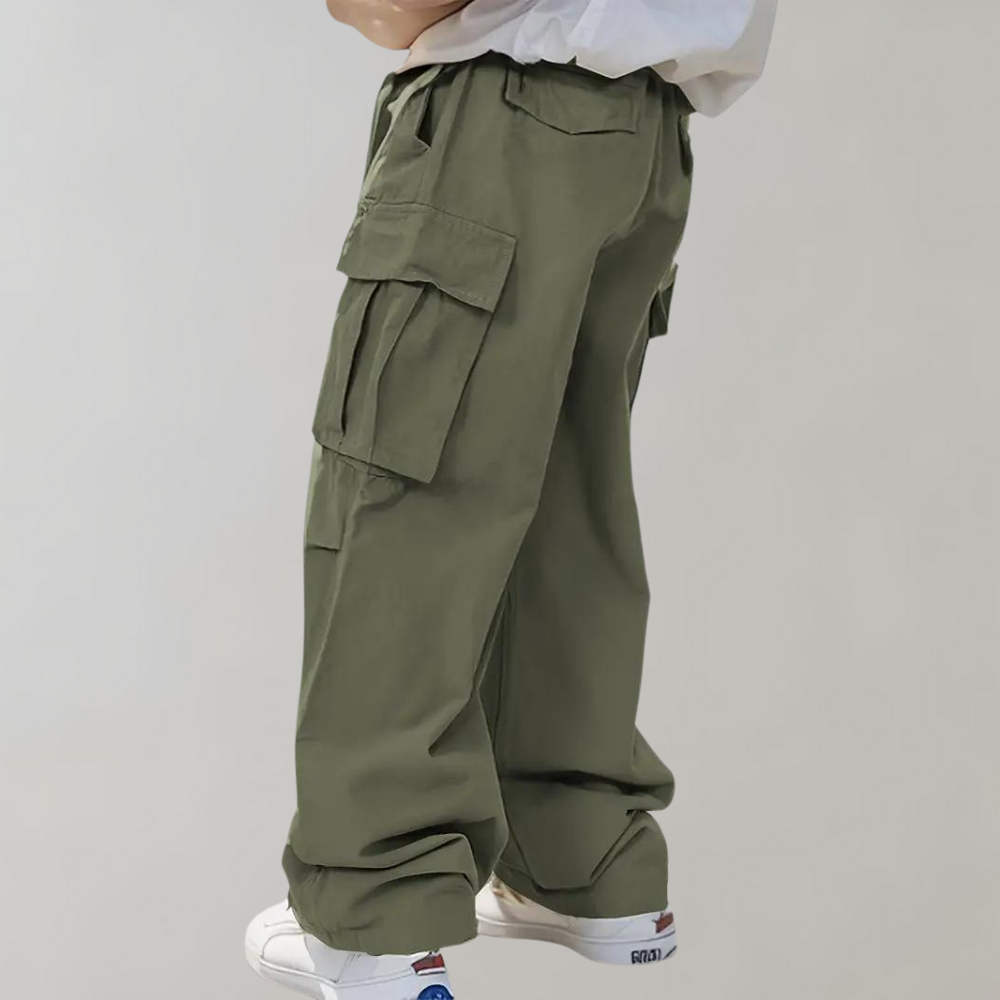 Cargo Pants | Loose Fit | Wide Leg | Baggy Pants | Men's Pants -Men's Cargo Pants-Chaps London-Army Green-S-Chaps London