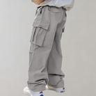 Cargo Pants | Loose Fit | Wide Leg | Baggy Pants | Men's Pants -Men's Cargo Pants-Chaps London-Light Gray-S-Chaps London