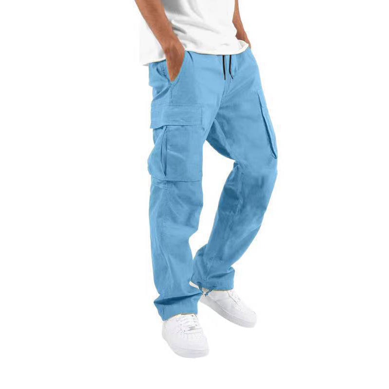 Cargo Pants - Men's Casual Baggy Loose Fit Cargo Trousers-Men's Cargo Pants-Chaps London-Ligth Blue-S-Chaps London