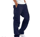 Cargo Pants - Men's Straight Leg Loose Fit Cargo Pants-Cargo pants, Pantalon-Chaps London-Navy Blue-S-Chaps London