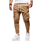 Cargo Pants - Skinny - Drawstring - Cargo Joggers - Men's Trousers-Fashion Men Pants Cargo All-year-Chaps London-Khaki-S-Chaps London
