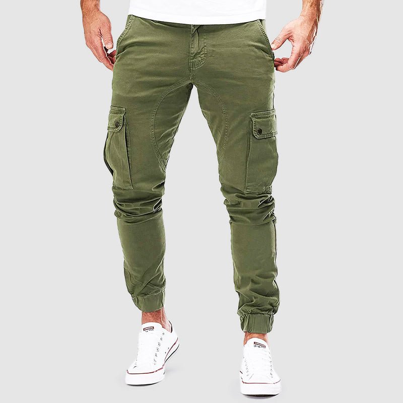 Cargo Pants - Skinny - Pockets - Cargo Joggers - Men's Pants-Cargohosen-Chaps London-Green-S-Chaps London