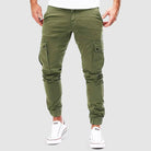 Cargo Pants - Skinny - Pockets - Cargo Joggers - Men's Pants-Cargohosen-Chaps London-Green-S-Chaps London