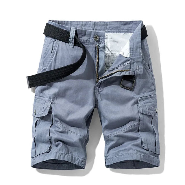 Cargo Short - Men's Casual Long Cargo Shorts with Pockets-Cargo Shorts-Chaps London-Navy Blue-30-Chaps London