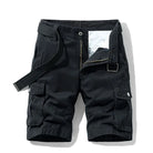 Cargo Short - Men's Casual Long Cargo Shorts with Pockets-Chaps London-Black-30-Chaps London