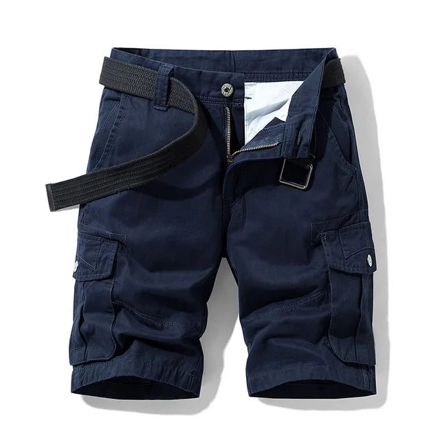 Cargo Short - Men's Casual Long Cargo Shorts with Pockets-Chaps London-Blue-30-Chaps London
