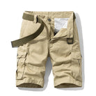 Cargo Short - Men's Casual Long Cargo Shorts with Pockets-Chaps London-Khaki-30-Chaps London