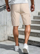 Cargo Shorts | Beige | Loose Fit | Long Shorts | Men's Shorts-Cargo Shorts-Chaps London-Chaps London