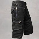 Cargo Shorts | Leisure | Pockets | Long Shorts | Men's Capri Pants-Men's Capri Pants-Chaps London-Black-M-Chaps London