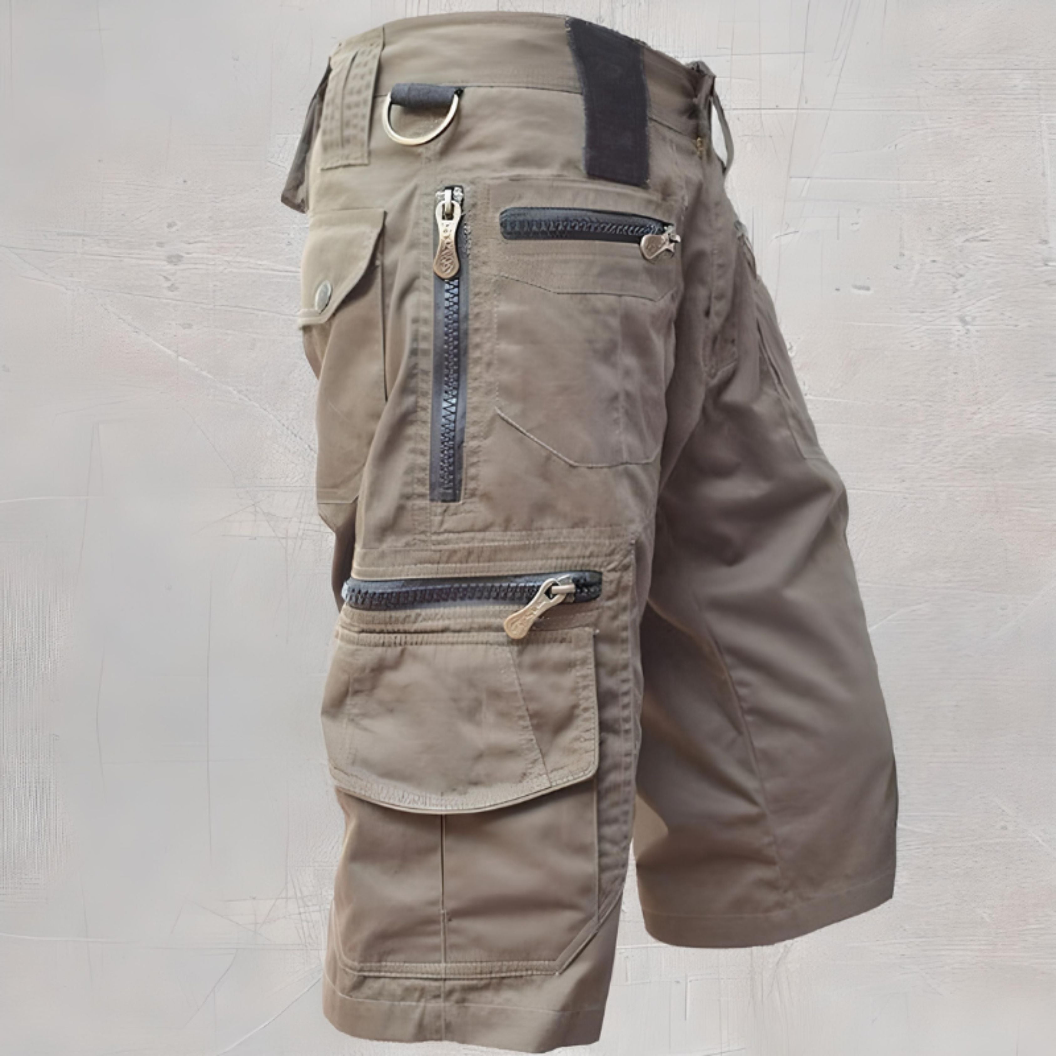 Cargo Shorts | Leisure | Pockets | Long Shorts | Men's Capri Pants-Men's Capri Pants-Chaps London-Khaki-M-Chaps London