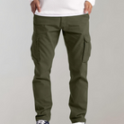 Cargo Trousers - Men's Comfortable Straight Leg-Cargo Pants-Chaps London-Army Green-S-Chaps London